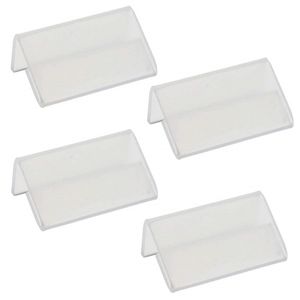 2021 mini sign display holder price card tag label counter top stand case 2 x 4 cm Labeling Tagging Supplies L Shape Clear Acrylic