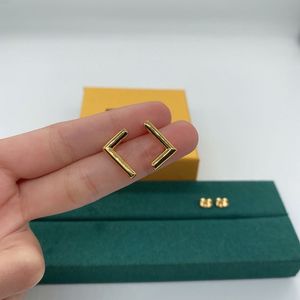 Wholesale mens earrings resale online - Designer Gold Stud Earrings Fashion Letter F Luxury Charm Jewelry Designer Earring For Women Jewelry Hoop Huggie StudStuds men D218264HL