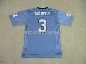 cusmtom rth carolina tar heelsフットボールジャージーブルーホワイトカレッジメンズ女性青年ステッチ任意の名前番号xs-5xl