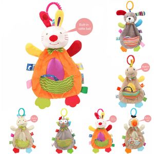 Soothers Teethers Baby Soothe Atquease Handduk Nyfödd spädbarn mjuk filt appearing handduk tecknad djur docka plysch tröstande leksak pacify