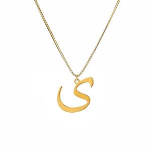 Pendant Necklaces HOUWU Persian Letter Necklace Arabic Character Clavicle Chain Stainless Steel Stain Free Holiday Gift