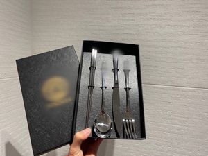 Luxus-Geschirr-Sets, Beschilderung, Messer, Gabel, Löffel und Essstäbchen, 4-teilig, 1 Besteck-Set, klassisches 304-Edelstahl-Material für Zuhause, Geschenk, Familien-Dinnerparty 2022