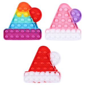 Weihnachten Spielzeug Puzzle Anti-Angst Anti-Stress Druckentlastung Autismus ADHS Reliever Kit Hut Regenbogen Squeeze Sensory