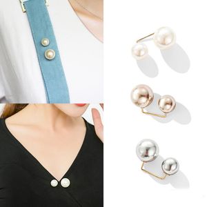 Pins, Brooches 3Pcs/Set Double Pearl Pins Anti-Glare Female Women Designer Fashion Trendy Elegant Badge Clothes Accessories