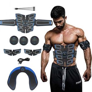 Belly Electrical Muscle Stimulator Fitness Press Maskin Buttocks Trainer Elektrostimulator EMS ABS Toner Abdominal toneringsbälte 220111