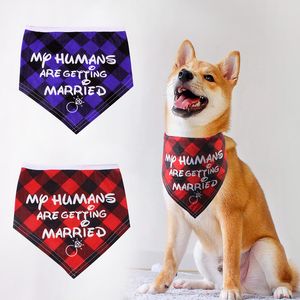 Cão cachecol de casamento Bandana Meus humanos estão se casar para animais de estimação Pet Bib Bib Lençolagem Announcemet Cães Cães Gravata