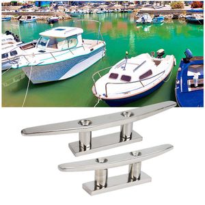 Car Deck Rope Tie yacht accessories 316 Stainless Steel 4"8" Low Flat Cleat For Marine Boat 2 Hole Hardware boat cleats