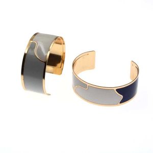 25mm High Quality Fashion Light Kc Gold Colour Cuff Enamel Bracelet Colorful Painted Female Opening Bangle Pulseiras for Women Q0717