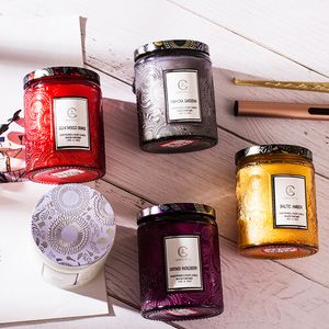 Large/Small Luxury Aromatherapy Candle 3D Embossed Glass Scented Candles Soy Wax Wedding Decorations Valentines Day Gifts XD24870