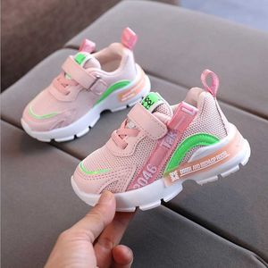 Höst Nya Barn Casual Shoes Boys Sport Flickor Andas Running Kids Baby Sneakers Fashion Toddler Net X0703