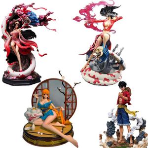 Japanese Anime Monkey D. Luffy Boa Hancock Nami GK Game Statue PVC Action Figure Toy Adult Collection Model Doll Gift Q0722