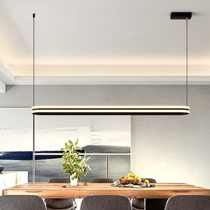 Nordic Gold/Black LED Pendant lamp For Kitchen Dining Table Bedroom Coffee Bar Living Room Villa Foyer Hall Indoor Lamps