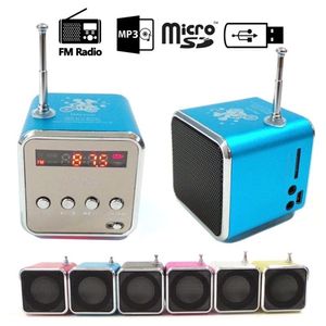 Liga de alumínio portátil TD-V26 MINI Bluetooth Speaker LCD Som Som Micro SD / TF FM Rádio Música Estéreo Sem Fio Loudspeaker para Laptop PC