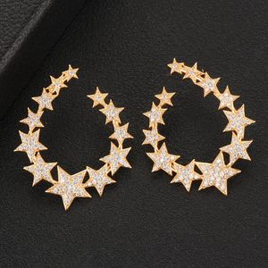 Wholesale curved earrings resale online - Stud GODKI mm Elegant Stars Galaxy Curved Cubic Zircon Dubai Earrings For Women Wedding Boucle D oreille