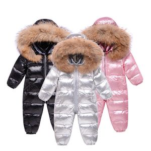 New born Baby winter clothes Romper Bright Faric Thicken girl Down set Jumpsuit for baby Bodysuit newborns H0909