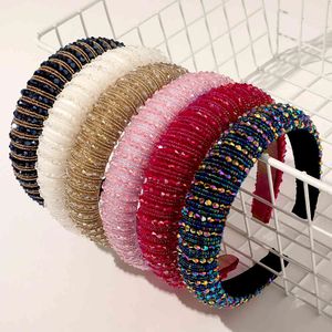 Full Crystal Headbands For Women Handmade Beaded Hairbands Luxury Designer Headband Bow Hoop Bands Wedding Hair Accessories