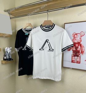 21SSデザイナーTシャツティーメンズレディース刺繍レタープリントマンファッションストリート半袖贅沢ブラックホワイト