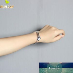 FlyLeaf 925 Sterling Silver Vintage Calla Lily Flower Open Armband Bangles för Kvinnor Mode Lady Sterling-Silver-Smycken