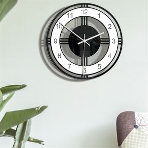 Styl Nordic Modne Proste Ciche Zegary Ścienne Do Home Decor Black White Typ Clock Clock Quartz Modern Design Timer 211110