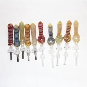 Glass HOOSHS MINI WATER PIPES MED GR2 TITANIUM NAIL 10mm Koncentrat Dab Straw Pipe Oil Rigs