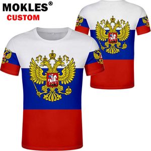 Rosja Flaga narodowa Koszulki Rosja CCCP USSR Koszulka Ludowa Moda Etniczny Styl Casual Sport Harajuku Hip Hop T Shirt X0602