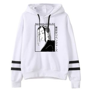 Japoński Anime Śmieszne Harajuku Tokio Haraju Drukuj Mężczyźni Bluza Bluza Sportowa Dorywczo Baji Keisuke Casual Jesień Top Simpl H0910