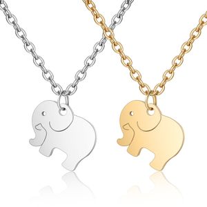 Colares Pingente Bonito Sorte Elefante Gargantilha Colar Conjunto Dos Desenhos Animados Animal De Aço Inoxidável Charme Pingente Mulheres Irmã Senhoras Casal Colar Moda Corrente De Ouro