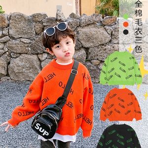 Sweater Boys Western Style Sweater Tide Boy Korean Version of the Spring and Autumn Children's Clothing Baby Spring Male 210308
