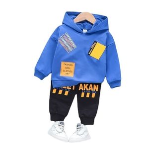 İlkbahar Sonbahar Çocuk Moda Giysileri Bebek Erkek Kız Hoodies Pantolon 2 adet / takım Çocuklar Bebek Kostüm Toddler Casual Spor 211021