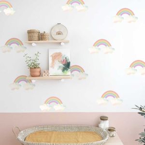ingrosso Stencil Decor-Stencil arcobaleno per adesivi murali per camera per bambini camera per bambini Decor on the muro in camera da letto Stickers Y0805