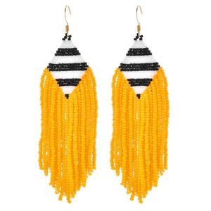 ZMZY Big Boho Handmade Ethnic Beaded Dangle for Women Girls Long Tassel Miyuki Earrings Summer Chic Femme Jewelry