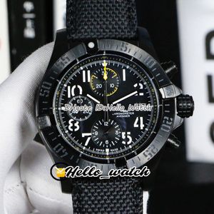 Nuovo cronografo 45 Night Mission Series Cassa in acciaio nero PVD V13317101B1X1 Cronometro al quarzo Mens Wath Cinturino in nylon Orologio sportivo Hello_Watch