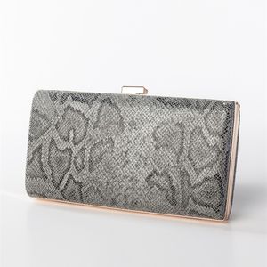 Snake Print Clutch Bags for Women PU Leather Luxury Handbag Small Square Evening Bags Party Purse