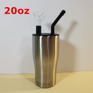 Wholesale! 20oz Smoking Tumbler Metal Curve Hookah Tumblers Stainless Steel Water Bottles Double Insulated Smoke Cups Drinking Mugs A12