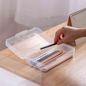Wholesale simple pencil art for sale - Group buy Praise the plastic transparent pencil box the lovely sketch of high and middle school pupils the simple stationery box of art studentspen box