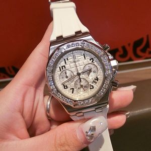 Classic Lady Quartz Chronograph Quartz Watch Calendar Fashion Brand Name Clock Full Diamond Rubble Strap Wristwatch AAA+ 37*11.5