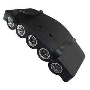 5 LED-ficklampor Cap Light HeadLight Headlamp Head Flashlight Clip på fiskelampan