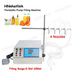 GZL-80 Semi Automatic Peristaltic Pump Liquid Filling Machine Perfume Juice Essential Oil Bottle Water Making Machines With 4 Nozzles 0.5-650ML