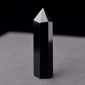 Naturalne Kryształ Wieża Sztuki Mineralne Chakra Healing Wands Obsidian Point Reiki Energy Kamień Szkoła Black Qua Magic Wand Szorstki polerowany