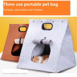 Felt pet nest washable foldable breathable cat bed small size dog nestes creative portable felts animal bag in summer