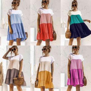 Summer Women OverSize Loose Dress 2021 New Arrival Ladies Casual Short Sleeve Big Ruffles Cupcake Dress Female Beach Dresses X0521