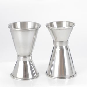 Novo Aço Inoxidável Jigger Bartender Bebida Misturador Misturador Misturando Dupla Side Medição Copo Cocktail Liquor Bar Cups RRA3781