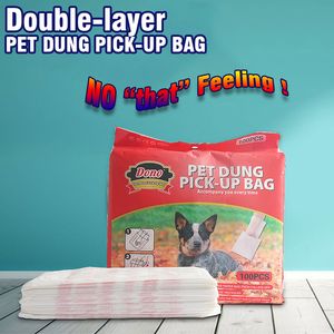 Double-layer Poops Picking Bag Outdoor Portable Collection Pet Poop Picker Disposable Dog Excrement Shit Picking Garbage Cleaning Bag YL0262