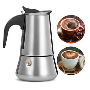 Stainless Steel Moka Coffee Pot Stovetop Espresso Maker Moka Latte Filter Percolator Tools Cafetiere Mocha Coffee Maker Pot 210309