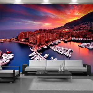 Custom 3d Landscape Wallpaper Beautiful Sea City Scenery Living Room Bedroom Home Decoration Painting Mural Wallcovering Wallpapers