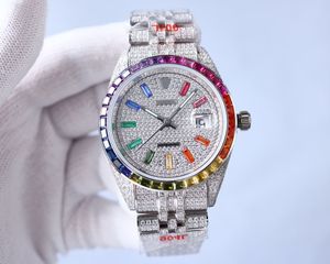 Męskie zegarek Rox Top Mens and Ladies Watch Fizyczne strzelanie 41 mm średnica AAA AAA Cyrkon 904 STALOWY PASEK 41 mm Sapphire Scratchproof Glass Mirror 18 Vacuum