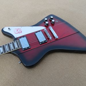 Vintage Non Reverse Fire Thunderbird Silver E-Gitarre Eagle Schlagbrett, Humbucker-Tonabnehmer, Chrom-Hardwarep