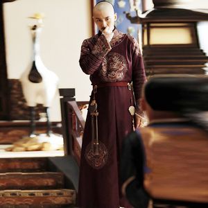 Qing Dynasty Prince Costume映画テレビ古代中国マンチロイヤル刺繍ローブコスプレヴィルパレスコートガウン服