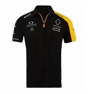 Bilfanversion Team Suit F1 Racing Suit T-shirt Mens Kortärmad snabbtorkande polo-skjorta Lapel Car Club Car Fan Overall Custom
