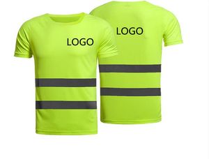 Reflecterende T shirt Bouw Site Engineering Building Fluorescerende Korte Mouw T Cycling Outdoor Safety Tshirt Kleding kan worden afgedrukt